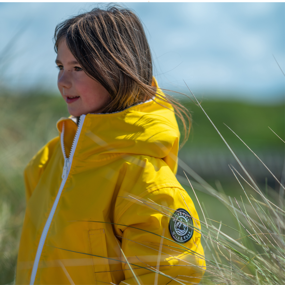 Kids Yellow Waterproof Coat & Changing Robe in One