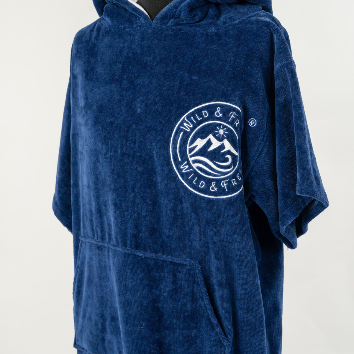 Large Navy Short Sleeve Towel Robe