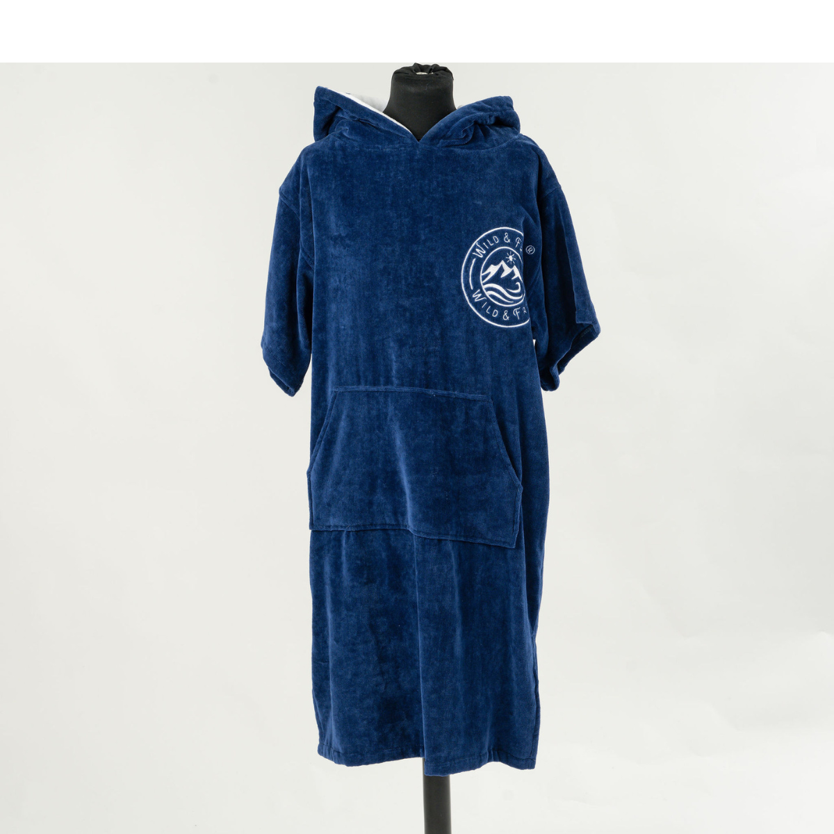 Large Navy Short Sleeve Towel Robe