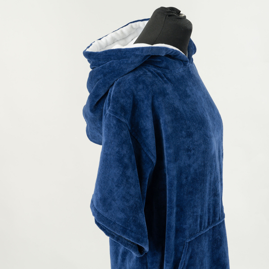 Large Navy Short Sleeve Towel Robe