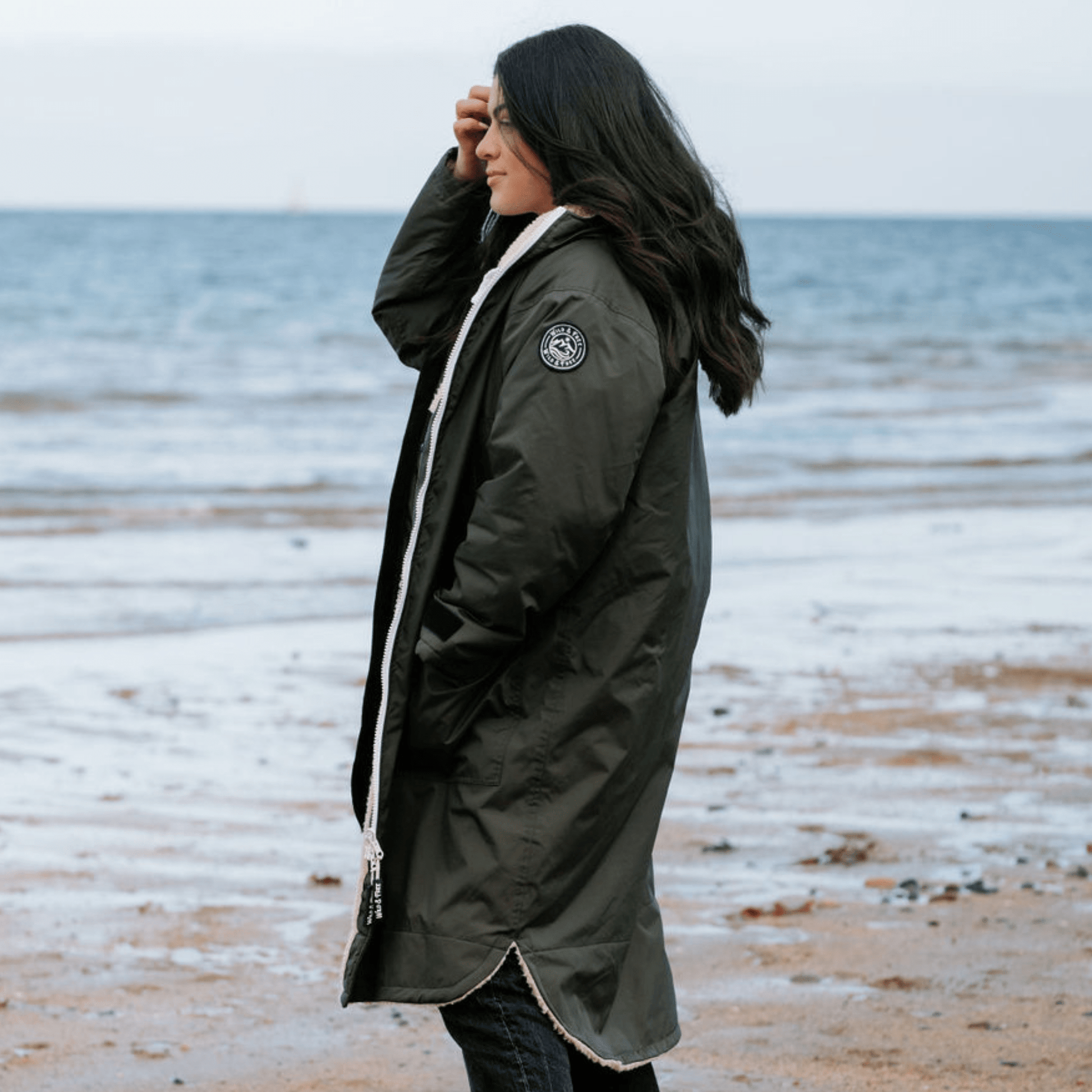 Full length Olive Green Changing Robe | The COBE Adults | Luxury Changing Robe & Coat in One | Wild & Free Outdoors