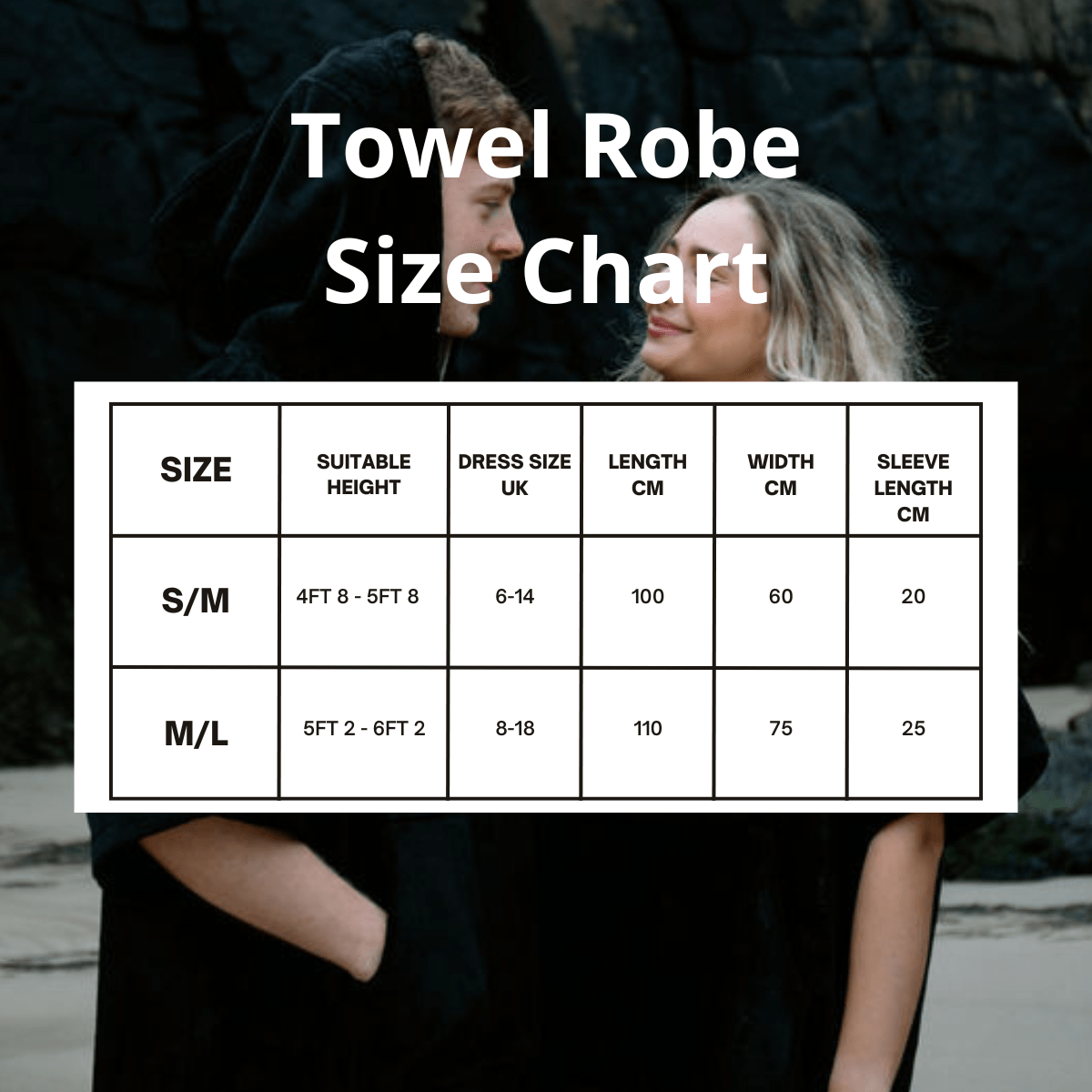 Towel Robe Sizing | Wild & Free Outdoors Adult Towel Robe | Luxury Changing Robe & Coat in One 