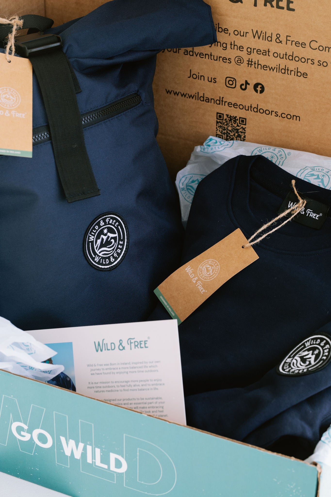 The Everyday On The Go Bundle -  Wild & Free Sweatshirt and 20L Backpack, packed in a Wild & Free Gift Box